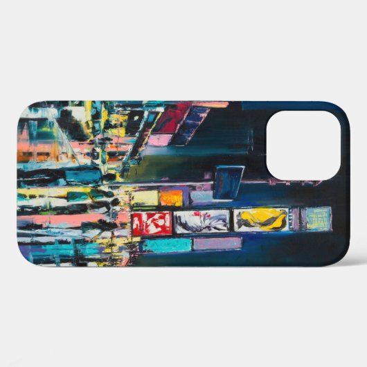 「ニューヨーク」の油絵、ニューヨークの夜景。 Case-Mate iPhoneケース (裏面 (横))