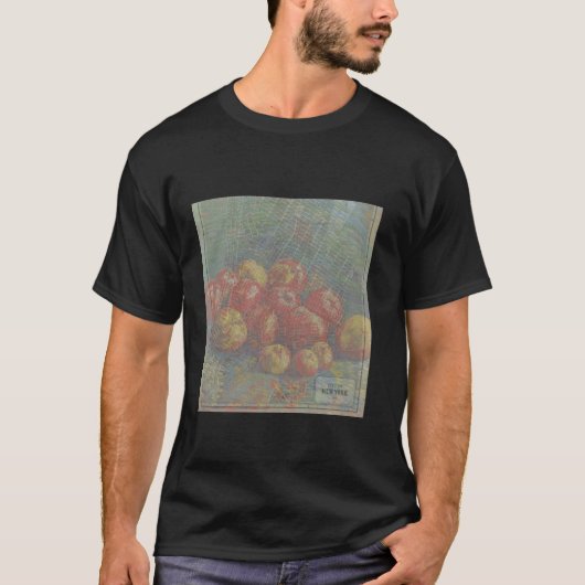 ニューヨーク, アップル, 古地図, ゴッホ Tシャツ (正面)