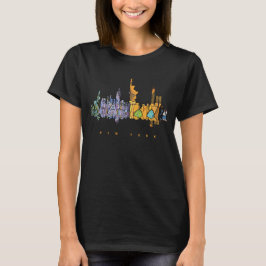 ニューヨーク アメリカ合衆国 シルエット アーバントラベルTシャツ Tシャツ