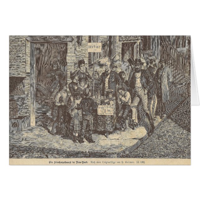 ニューヨーク-アンティークの19世紀な通りの歯科医 (正面横)