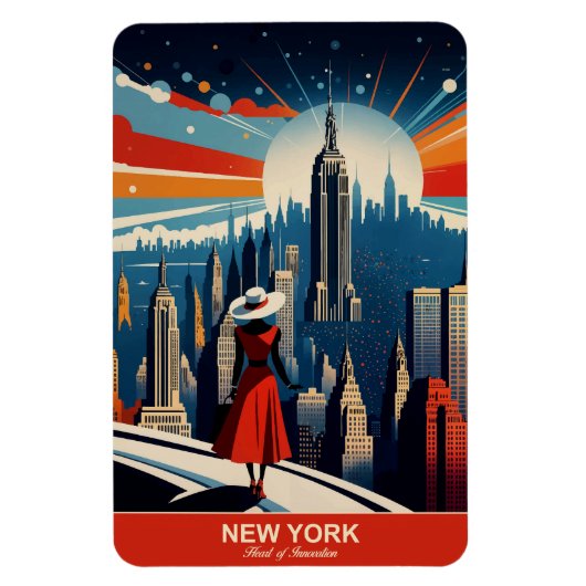 ニューヨーク：イノベーションのハート柔軟性 マグネット (縦)