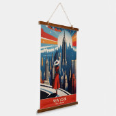 ニューヨーク：イノベーションハート 吊り下げ型タペストリー (傾斜あり)