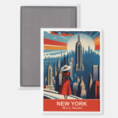 ニューヨーク：イノベーション・マグネットハート マグネット (正面/裏面)