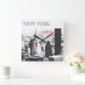ニューヨーク·ウィズ·ラブ スクエア壁時計 (ホーム)
