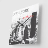 ニューヨーク·ウィズ·ラブ スクエア壁時計 (傾斜)