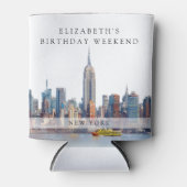 ニューヨーク ウォーターカラー バースデー ウィークエンド 缶クーラー (正面)
