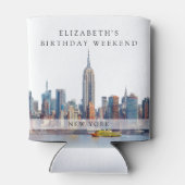 ニューヨーク ウォーターカラー バースデー ウィークエンド 缶クーラー (裏面)