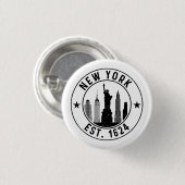ニューヨーク・エスト。1624ニューヨークシティラバーニューヨーク 缶バッジ (正面&裏面)