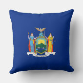 ニューヨーク：エンパイア州、ホームビッグアップル国旗 クッション (裏面)