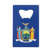 ニューヨーク：エンパイア州、ホームビッグアップル国旗 クレジットカード栓抜き (正面)