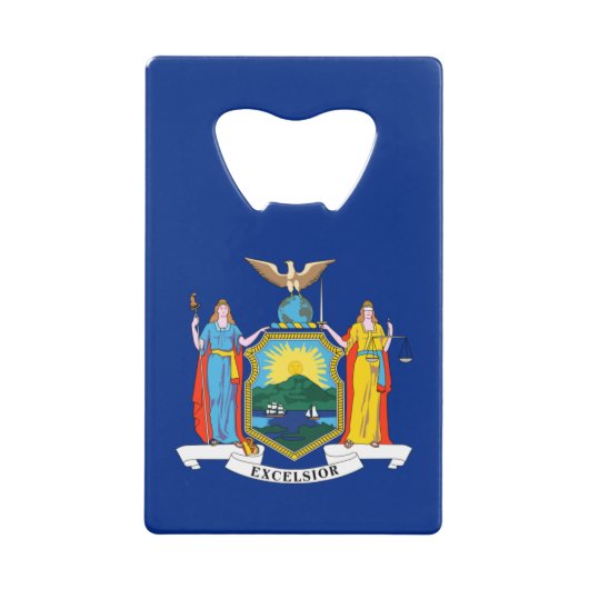 ニューヨーク：エンパイア州、ホームビッグアップル国旗 クレジットカード栓抜き (正面)