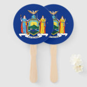 ニューヨーク：エンパイア州、ホームビッグアップル国旗 ハンドファン (正面&裏面)