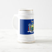 ニューヨーク：エンパイア州、ホームビッグアップル国旗 ビールジョッキ (正面左)