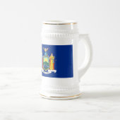 ニューヨーク：エンパイア州、ホームビッグアップル国旗 ビールジョッキ (正面右)