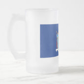 ニューヨーク：エンパイア州、ホームビッグアップル国旗 フロストグラスビールジョッキ (左)