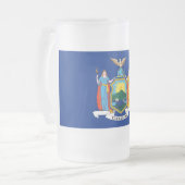 ニューヨーク:エンパイア州、ホームビッグアップル国旗 フロストグラスビールジョッキ (正面左)