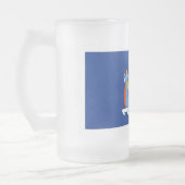 ニューヨーク:エンパイア州、ホームビッグアップル国旗 フロストグラスビールジョッキ (左)