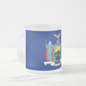 ニューヨーク：エンパイア州、ホームビッグアップル国旗 フロストグラスマグカップ (正面左)