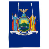 ニューヨーク：エンパイア州、ホームビッグアップル国旗 ミディアムペーパーバッグ (裏面)