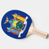 ニューヨーク:エンパイア州、ホームビッグアップル国旗 卓球ラケット (横)