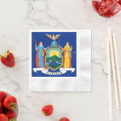 ニューヨーク：エンパイア州、ホームビッグアップル国旗 縁ありカクテルナプキン (インサイチュ)