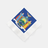 ニューヨーク：エンパイア州、ホームビッグアップル国旗 縁ありカクテルナプキン (角)