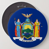 ニューヨーク：エンパイア州、ホームビッグアップル国旗 缶バッジ (正面&裏面)
