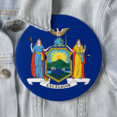 ニューヨーク：エンパイア州、ホームビッグアップル国旗 缶バッジ (インサイチュ)