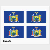 ニューヨーク：エンパイア州、ホームビッグアップル国旗 長方形シール (シート)