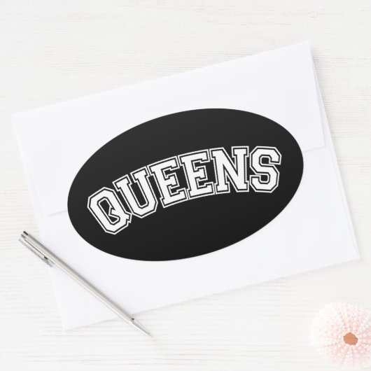 ニューヨーク・クイーンズ 楕円形シール (封筒)