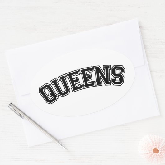 ニューヨーク・クイーンズ 楕円形シール (封筒)