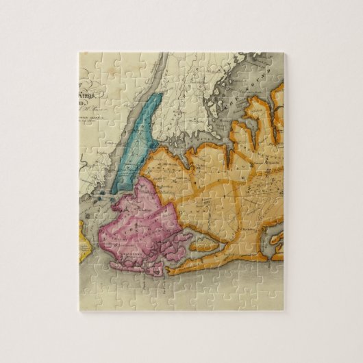 ニューヨーク、クイーン、キングス、リッチモンド郡 ジグソーパズル (縦)