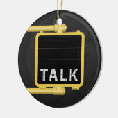 ニューヨーク・クロスウォークサイン・トーク セラミックオーナメント (左)