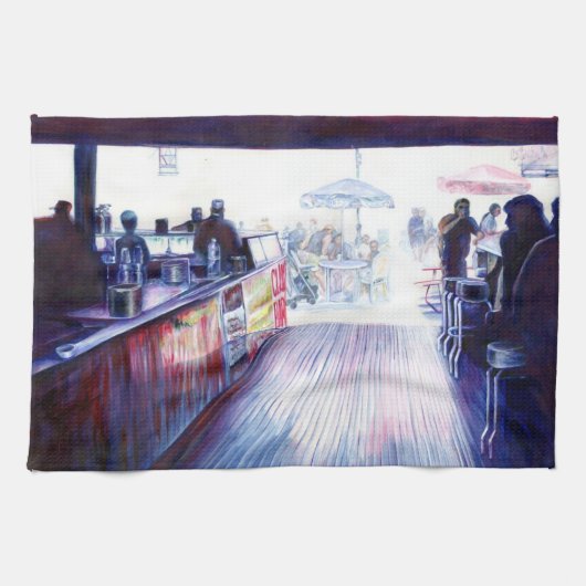 ニューヨーク，コニーアイランド，ルビー's キッチンタオル (横)