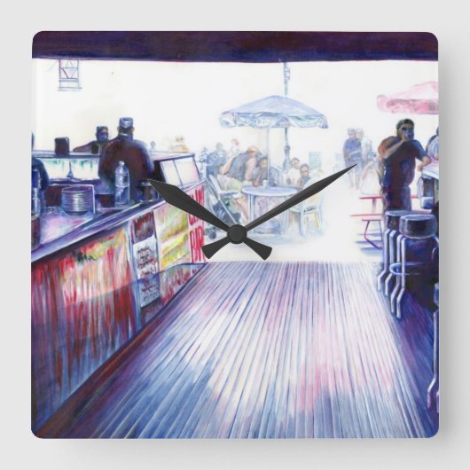 ニューヨーク，コニーアイランド，ルビー's スクエア壁時計 (正面)