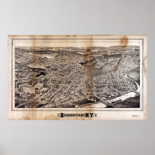 ニューヨーク,シェネクタディの空中表示(1882) ポスター (正面)