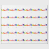 ニューヨーク・シティのスカイラインパターンの水彩画 ラッピングペーパー (フラット)