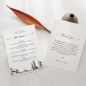 ニューヨーク・シティ結婚・スカイラインのディナー・メニュー・カード5x7