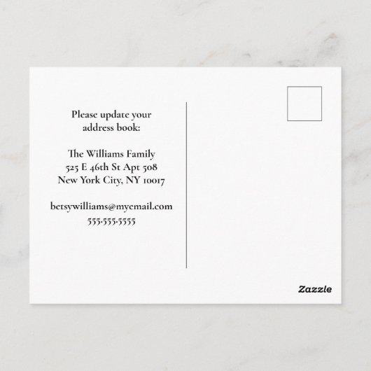 ニューヨーク・シティ・スカイラインのフォトムービングに移動 ポストカード (裏面)