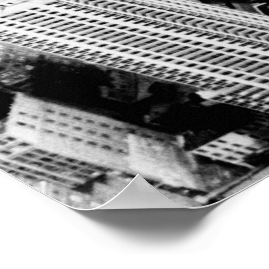 ニューヨーク・シティ・スカイラインのモノクロ写真 ポスター (角)