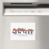 ニューヨーク・シティ・スカイライン。境界と座標 マグネット (インサイチュ (食洗機))