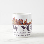 ニューヨーク・シティ・スカイライン。境界と座標 モーフィングマグカップ (中央)