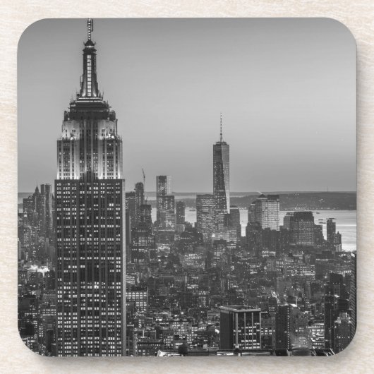 ニューヨーク・シティ・ナイトの白黒の空中表示 コースター (正面)