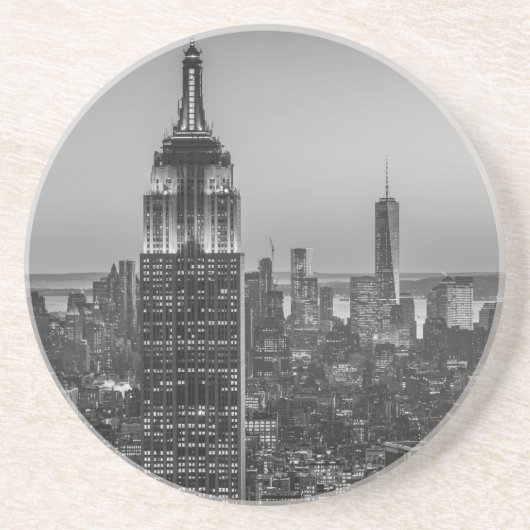 ニューヨーク・シティ・ナイトの白黒の空中表示 コースター (正面)