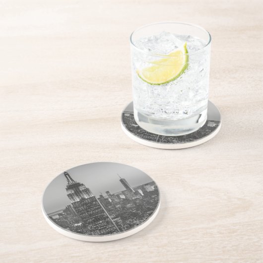 ニューヨーク・シティ・ナイトの白黒の空中表示 コースター (側面)