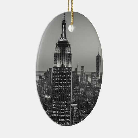 ニューヨーク・シティ・ナイトの白黒の空中表示 セラミックオーナメント (右)