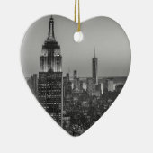 ニューヨーク・シティ・ナイトの白黒の空中表示 セラミックオーナメント (右)
