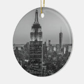 ニューヨーク・シティ・ナイトの白黒の空中表示 セラミックオーナメント (左)