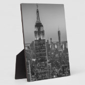 ニューヨーク・シティ・ナイトの白黒の空中表示 フォトプラーク (側面)