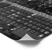 ニューヨーク・シティ・ナイトの白黒の空中表示 ポスター (角)